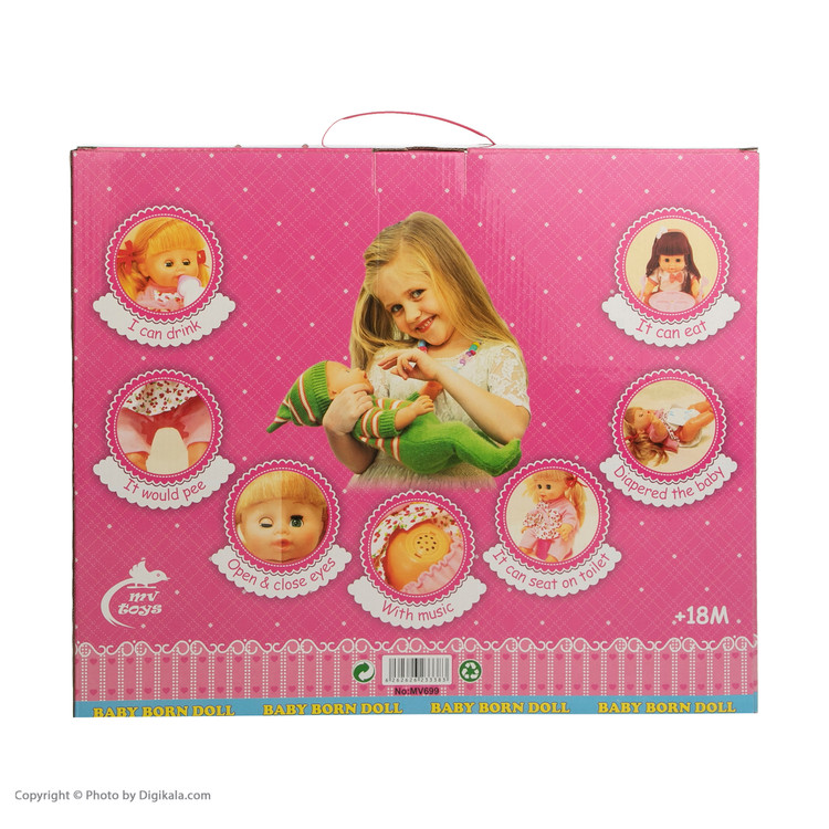 عروسک بیبی بورن طرح نوزاد مدل MV699-1 ارتفاع 32 سانتی متر main 1 6