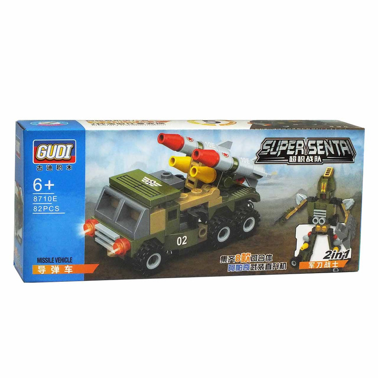 ساختنی گودی مدل ترنسفورمرز تبدیل شونده خودرو راکت انداز کد GUDI 8710E